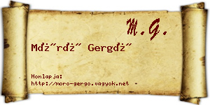 Móró Gergő névjegykártya
